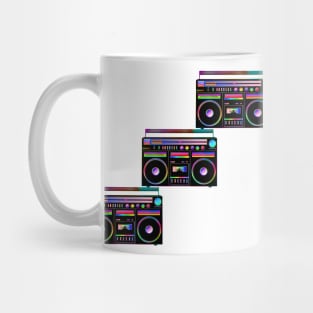 Neon Retro 1980s Boombox Staircase Mug